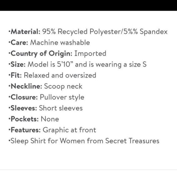 New Secret Treasures Soft Nightgown with pockets size 2XL/3XL - Picture 4 of 4
